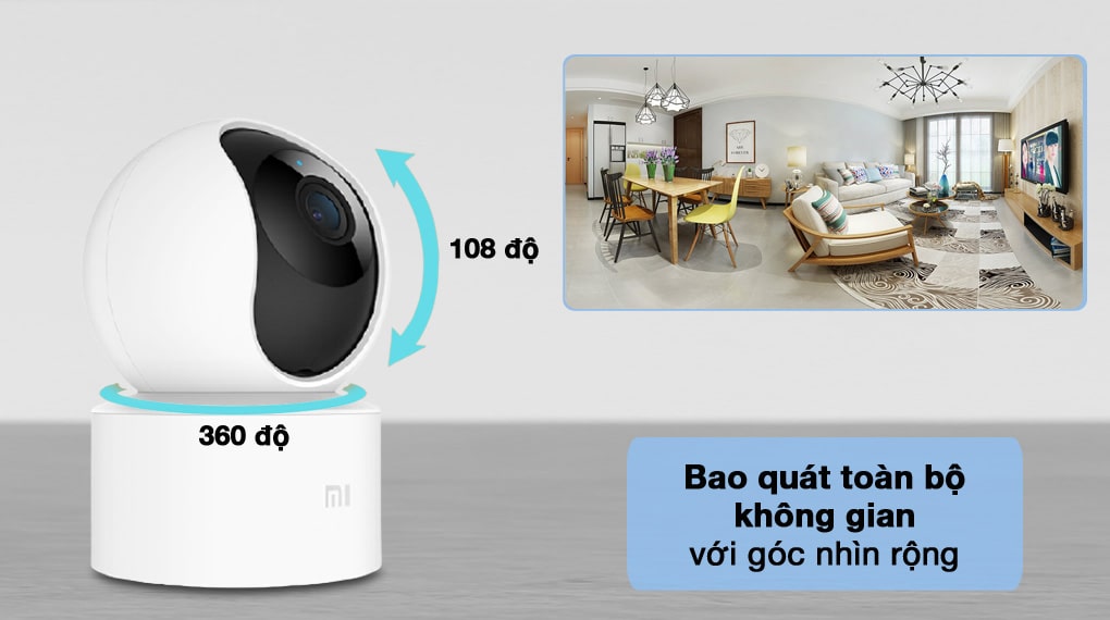 Quan sát toàn diện nhờ tầm nhìn bao quát tốt, góc xoay ngang đến 360 độ và góc dọc đến 108 độ